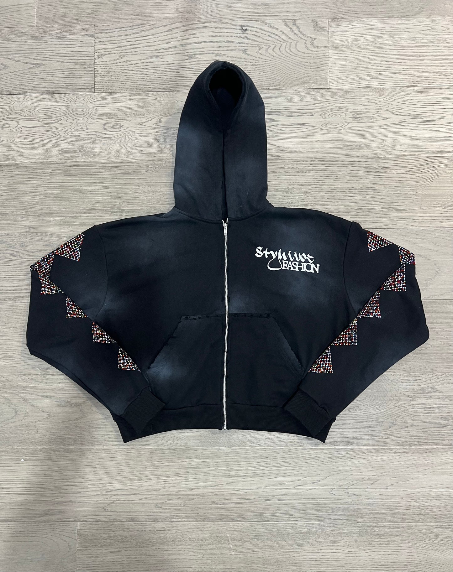 85 GEMSTONE ZIP-UP BLACK