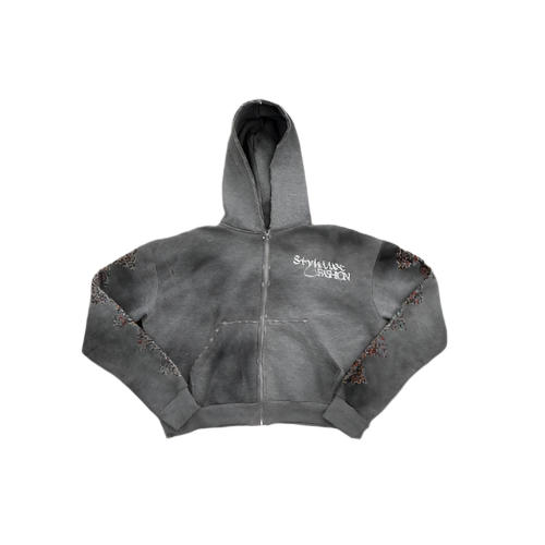 85 GEMSTONE ZIP-UP GREY
